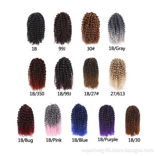 Wholesale Curly Crochet Extension Synthetic Marley Braid Ultra Hair Kinky Malibob dread Synthetic braids Crochet hair